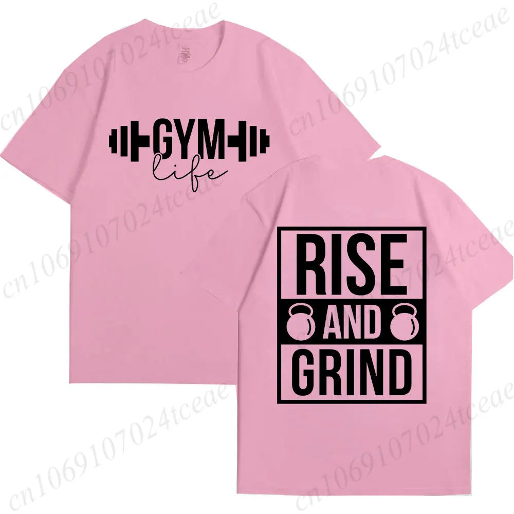 Funny Gym Life T-Shirts for Women Workout Summer Short Sleeve Tees Motivational Positive Tees Cute Exercise Fitness Tops