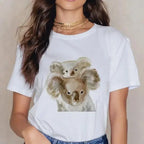 Women Cartoon Kawaii Animal Koala Print Woman Tshirt Harajuku Ropa Mujer Graphic Plus Size T-Shirt Casual Streetwear  Tees