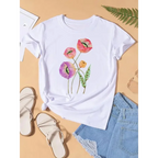 Graphic T-shirt Women Top Lady Female Shirt Tee Flower Carto Women Clothes Aesthetic Clothes Tops