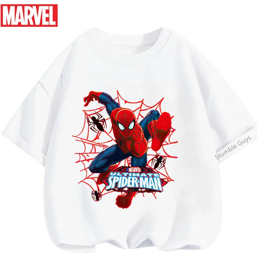 Boys Spiderman Clothes Girls Spider-Man Graphic T-Shirt Ages 3-14 Summer Marvel Kids Casual Tops