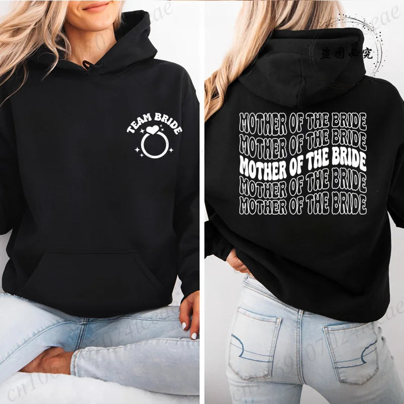 Personalized Womens Bridal Shower Print Hoodie Personalized Sweatshirt Tops Casual Pullover Hoodie Bachelorette Party Sportwear