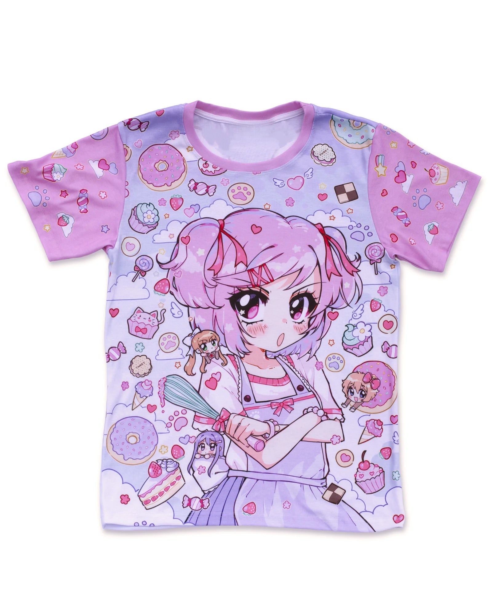 Summer Latest Harajuku Style Arrogant Girl Pattern Women's T-shirt Y2k Cute Children's Girl 3D Short Sleeve Oversized Casual Top