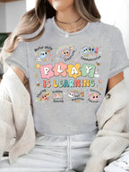 Spring and summer letter printed round neck T-shirt, casual short sleeved top, plus size women's clothing