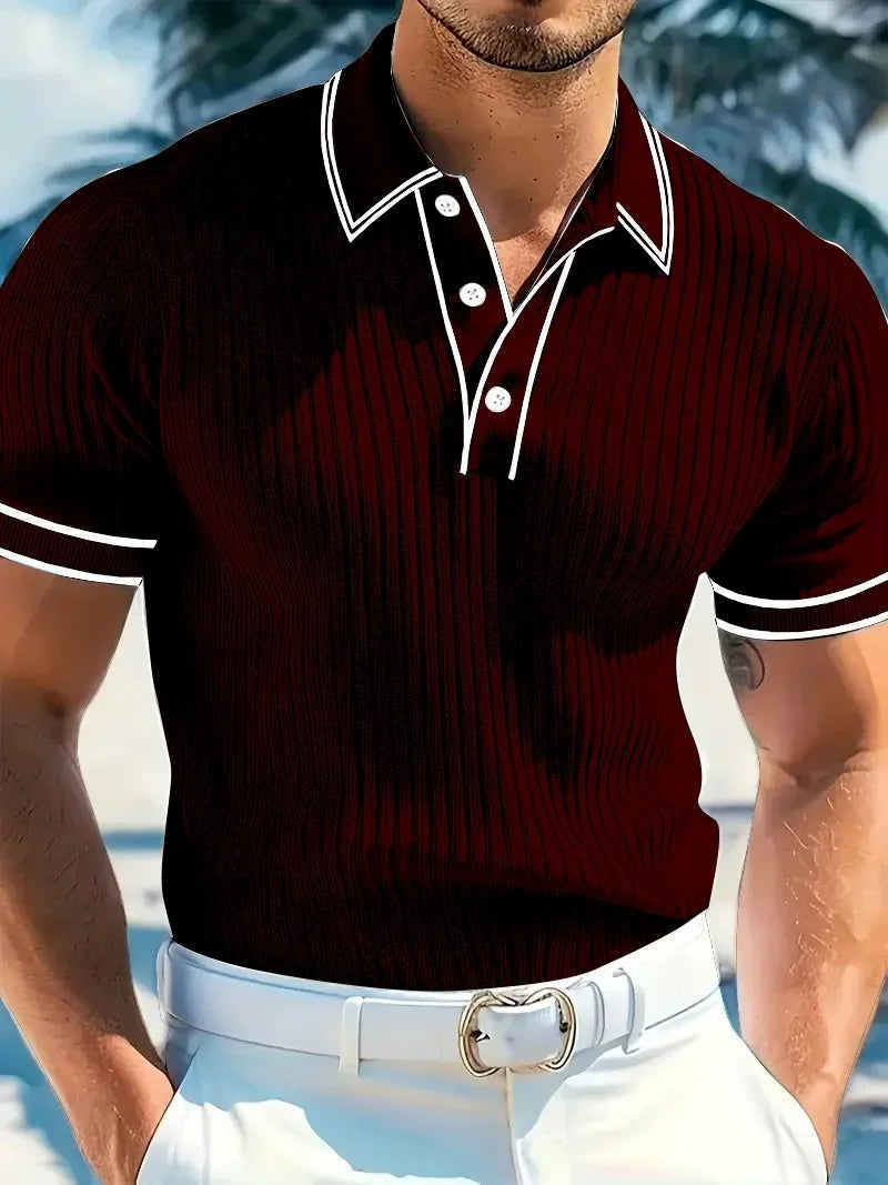 New Men's Polo Short-sleeved Shirt Solid Color For Men Business Casual And Trendy Summer New Men's Short-sleeved Polo Shirt