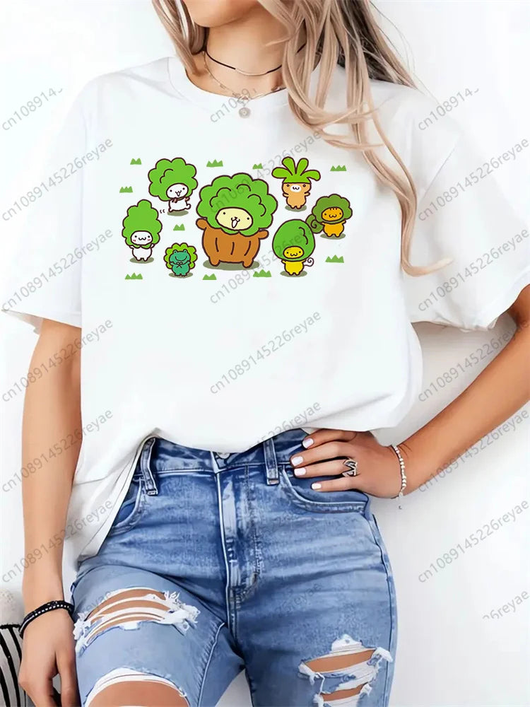 Women T Shirt Funny Pom Pom Purin Printed Tops Tee Female Short Sleeve Tshirt Harajuku Tee Shirts 90s Girls T-shirts