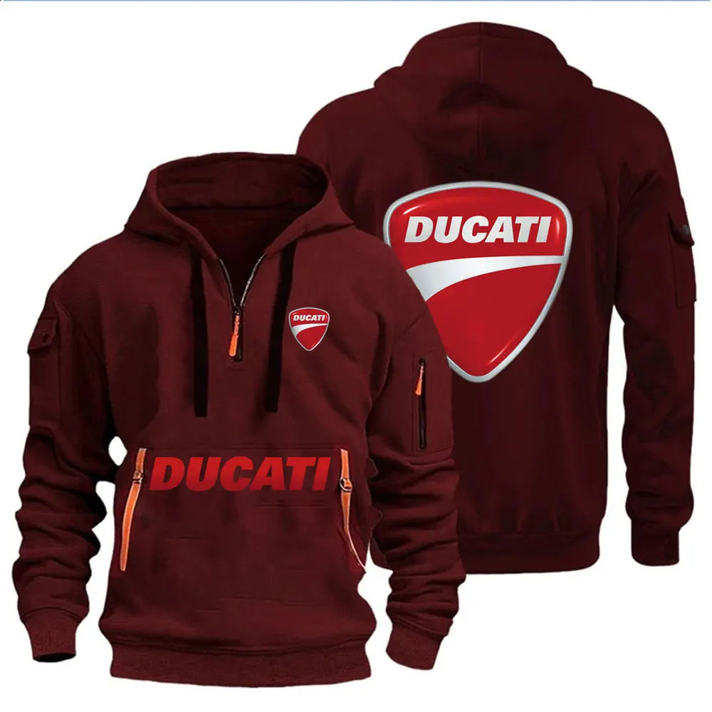 Ducati men's hooded sweatshirt spring autumn outdoor sportswear fashionable casual motorcycle enthusiasts loose men's clothing
