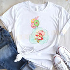 Cute Strawberry Shortcake T-Shirt for Women Retro Cartoon Printed T Shirts Loose Short Sleeved Tops Casual Round Neck Tees