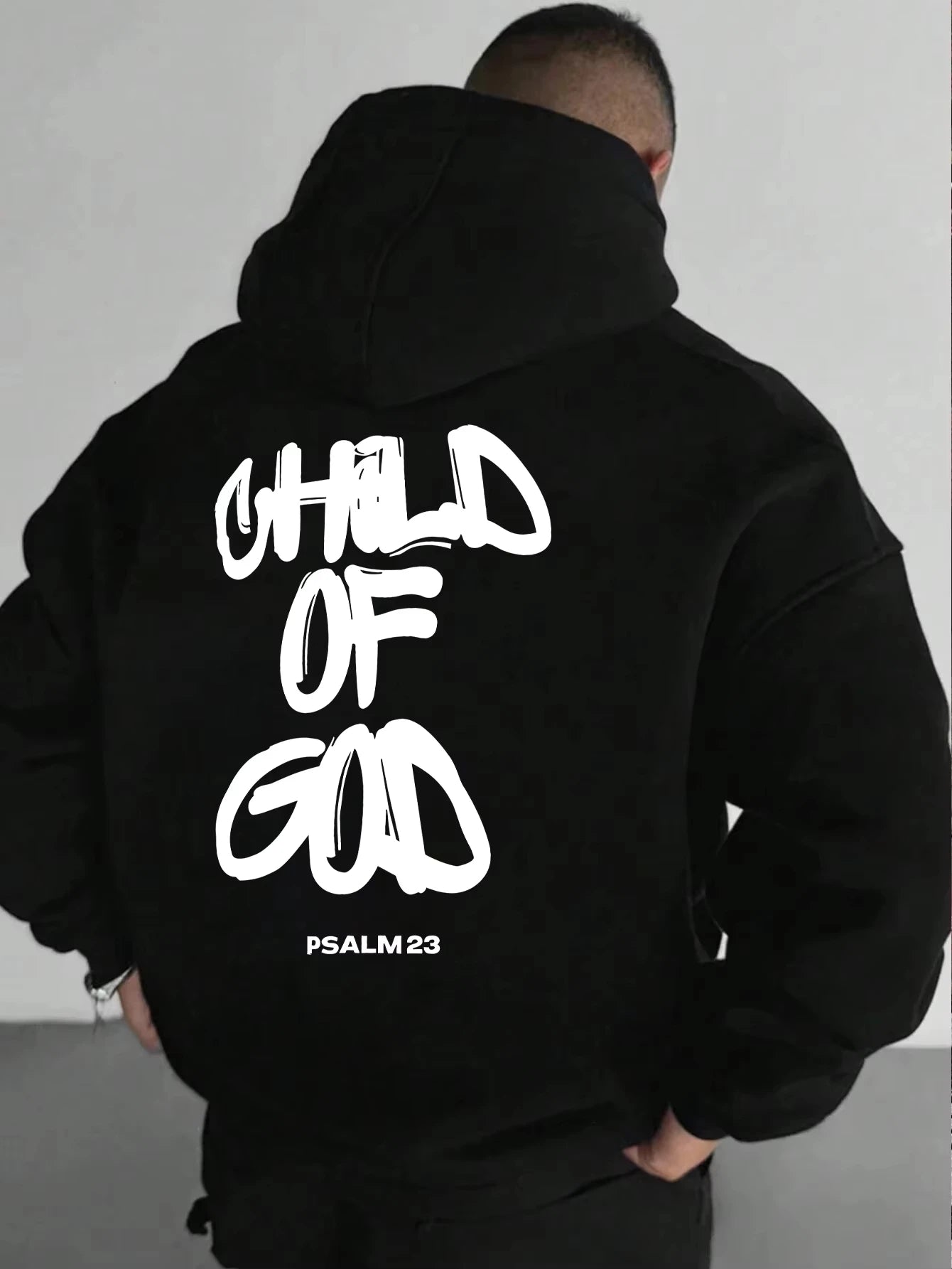 Child Of God Psalm 23 Design Men Hoodies All-Match Fleece Hoody Loose Soft Tops Pocket Clothes Casual Fashion Streetwear