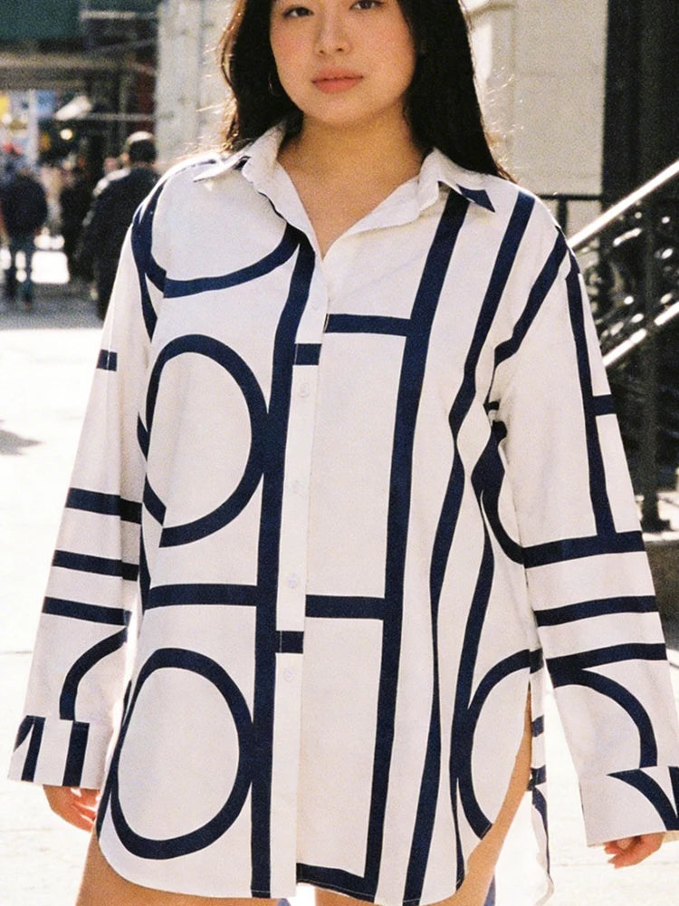 2025 Summer Plus Size High Slit Plaid Button Down Shirts, Casual Long Sleeve Blouse for Women Y2K Beach Cover Up Tops