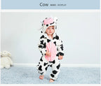 Cartoon Flannel Baby Rompers Unicorn Rabbit Dinosaur Pajamas Cotton Baby Boy Girls Animal Costume Baby Jumpsuit Kigurumi Outfits