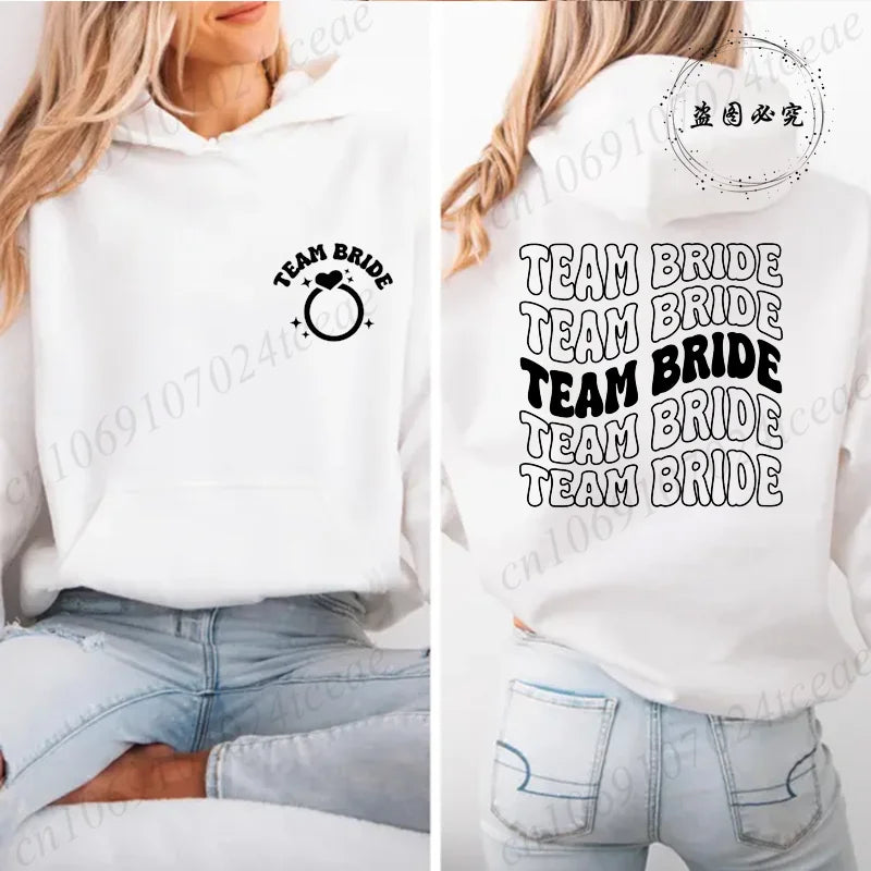 Personalized Womens Bridal Shower Print Hoodie Personalized Sweatshirt Tops Casual Pullover Hoodie Bachelorette Party Sportwear