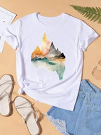 Graphic T-shirt Women Top Lady Female Shirt Tee Flower Carto Women Clothes Aesthetic Clothes Tops