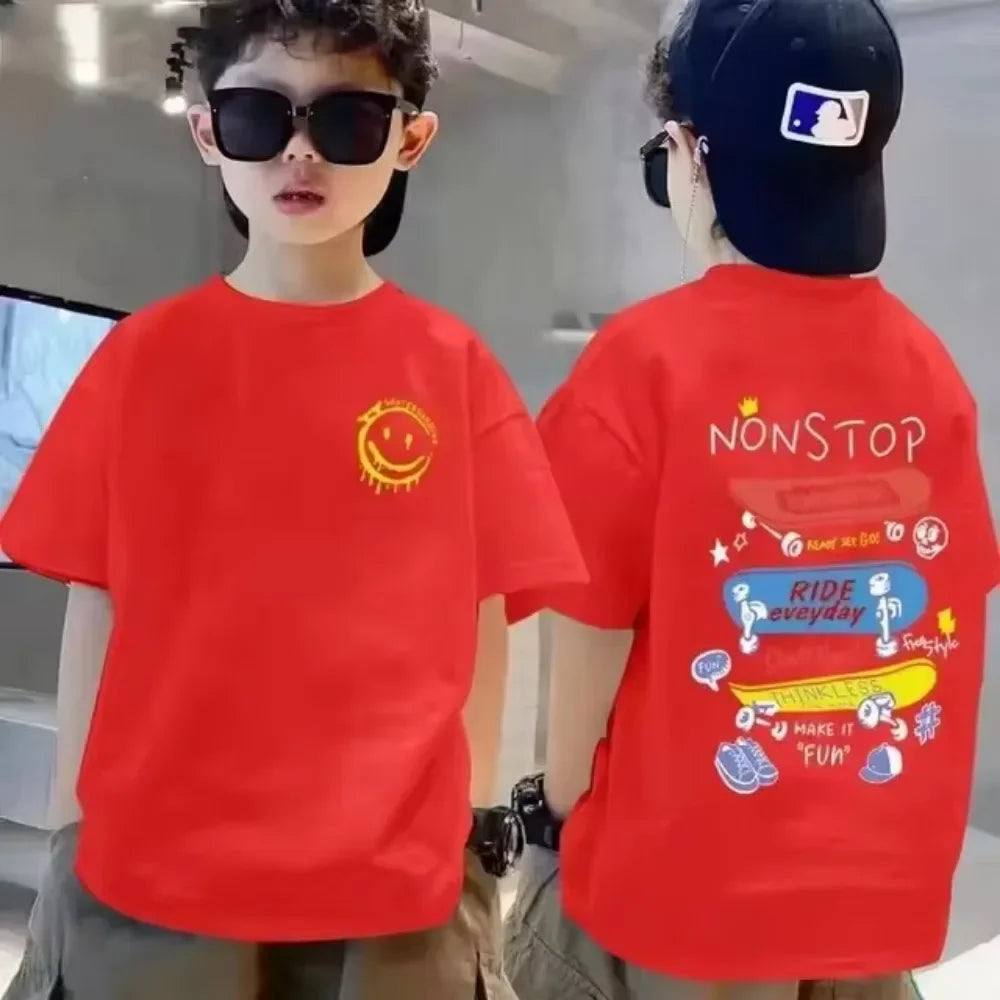 Nickelodeon Best-selling cute-patterned children's T-shirt for boys and girls,soft and comfortable summer clothing for children.
