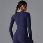 Yoga Shirts For Women Long Sleeve Winter Fitness Running Gym Clothes Workout Dry Fit Breathable High Elastic Sports Top