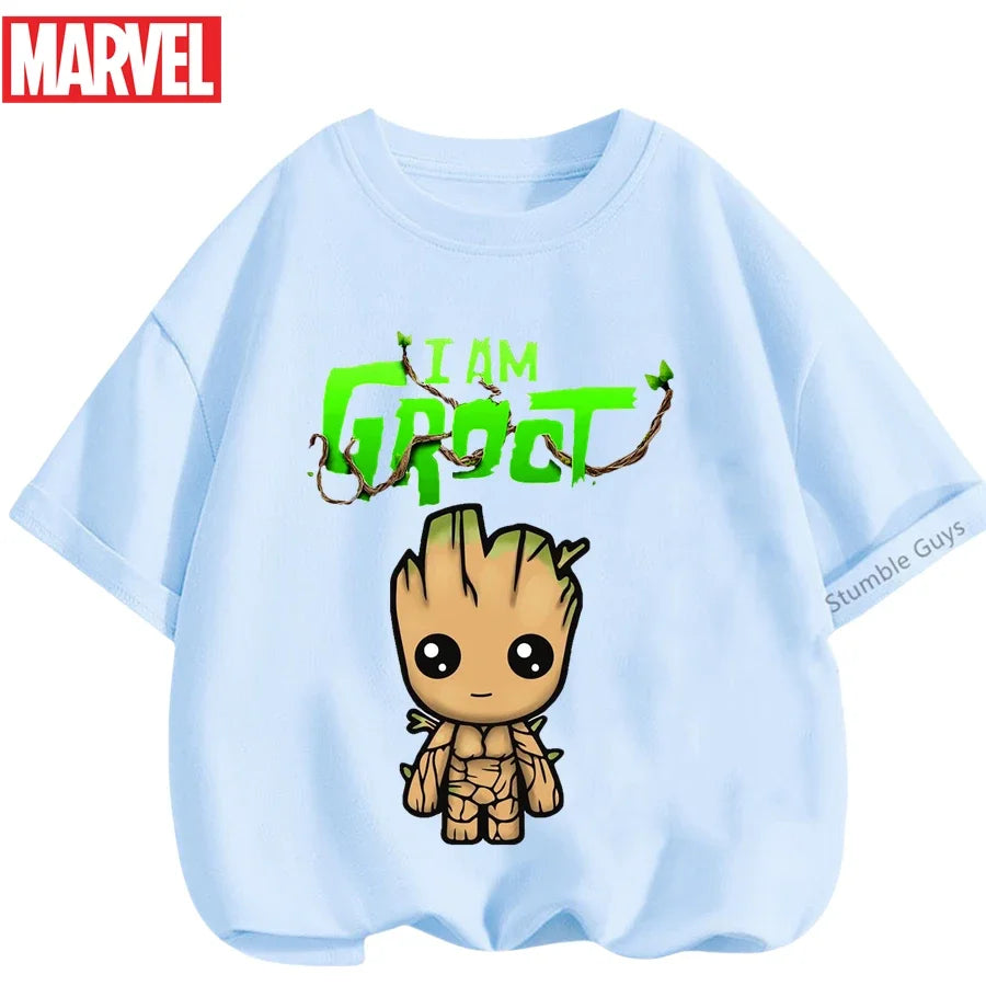 Summer Boys Girls Hulk T-Shirt 3-14 Years Marvel Super Hero Kids Spiderman Breathable Short Sleeve Avengers Soft Tee
