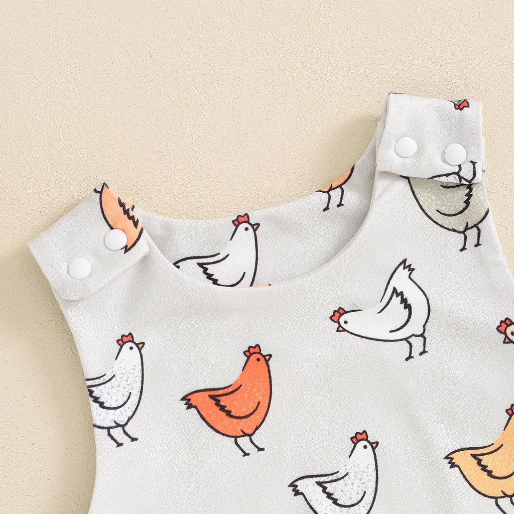 Citgeett Summer Infant Baby Girls Boys Rompers Print Straps Sleeveless Jumpsuits Overalls Clothes