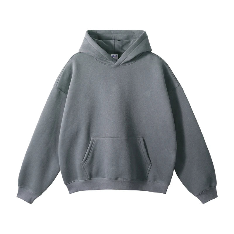 Plus Size Europe, America, Autumn and Winter Velvet Warm Thickened Retro Loose Casual Hoodie Couple Solid Color Sweater Tide