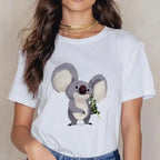 Women Cartoon Kawaii Animal Koala Print Woman Tshirt Harajuku Ropa Mujer Graphic Plus Size T-Shirt Casual Streetwear  Tees