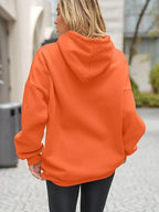 Plus Size Basic Solid Color Hoodie, Casual Simple Long Sleeve Hooded Sweatshirt, Women's Plus Size Clothing