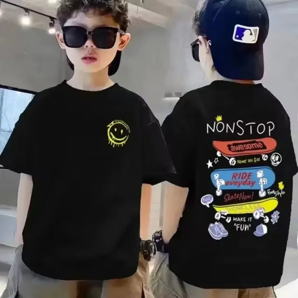 Nickelodeon Best-selling cute-patterned children's T-shirt for boys and girls,soft and comfortable summer clothing for children.