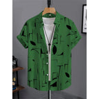 Men's Shirt 3D Printed Retro Fashion Top Short Sleeved Beach Sports Shirt Street Hawaiian Short Sleeved Shirt Men's Clothing
