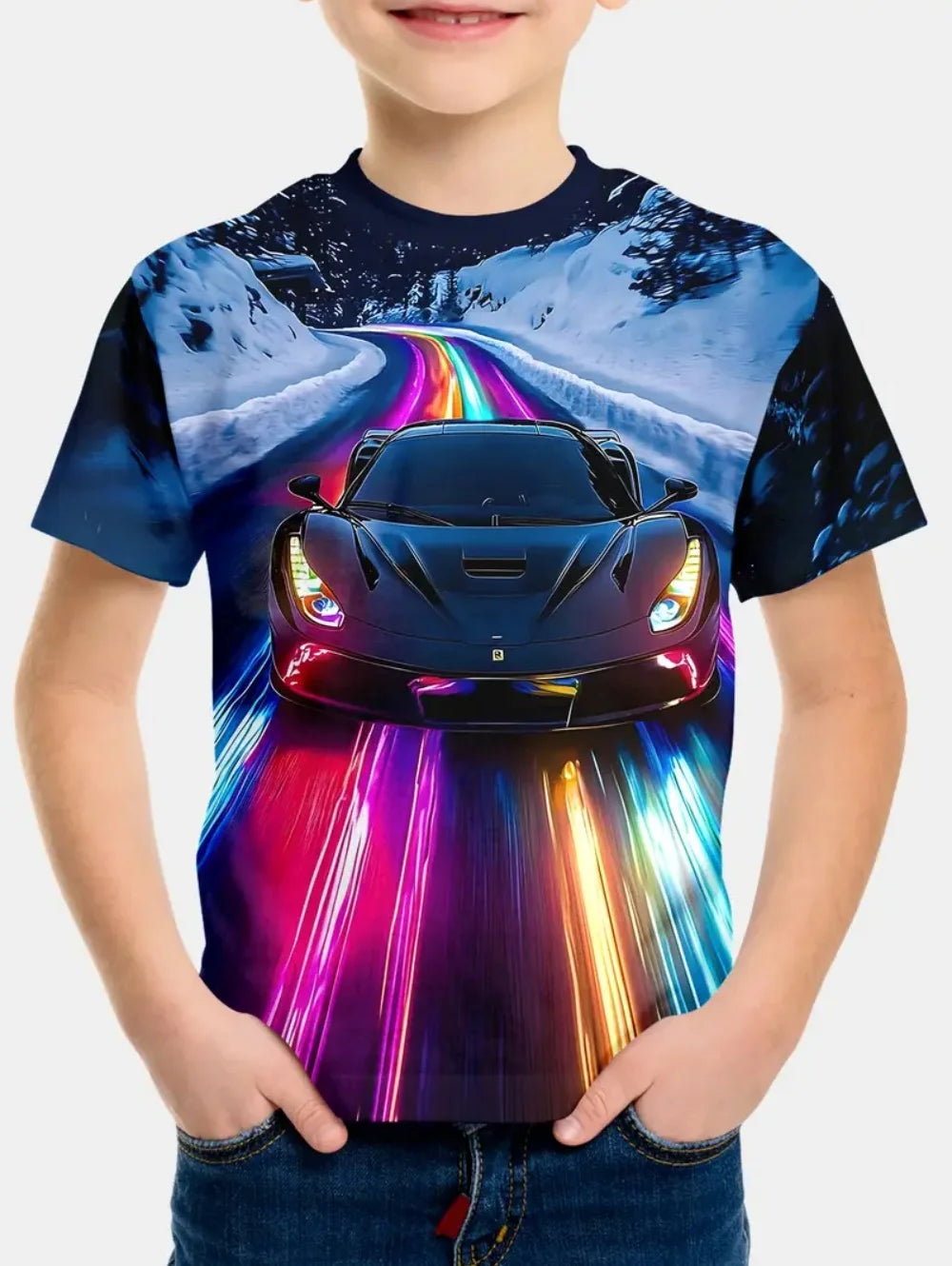 Racing Cars Graphic Printe T Shirts Boys Girls Gift Kids Short Sleeve Tops for Children Clothes from 2 to 8 Years Boys T-Shirts