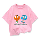 The Amazing World Of Gumball Tshirt For Kids Summer White Short-sleeved Cartoon Loose Tops 2025 New Teen Boys Fashion Clothes