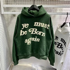 2024Fw Puff Print Kanye West Hoodie Men and Women 1:1 Pink Leaf Color Must Rebirth Hoodie Plus Size Pullover CPFM Sweatshirt