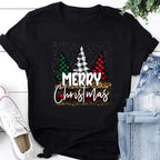Women Tshirts Merry Christmas Tree Print Red Top Femal New Clothing Short Sleeve 90s Girls Lucky Deer T-shirts Aesthetic Clothes