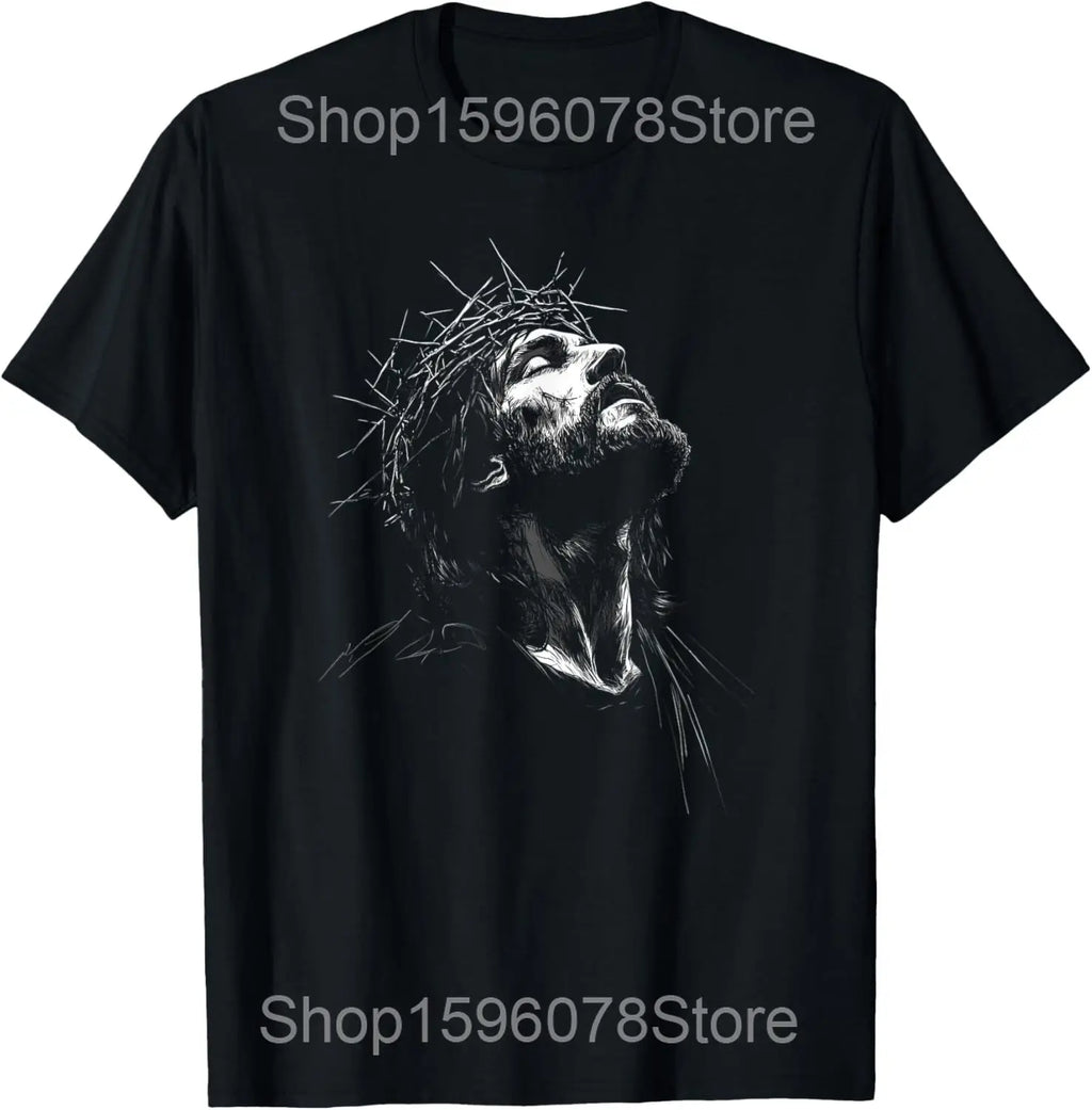 Funny Jesus Is King Christian Religious Faith T Shirts Men Cotton Humor Streetwear Tee Shirt Short Sleeve Unisex Loose Clothing