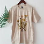 Women Clothing Harajuku Dandelion Botanical Graphic Tshirt Hiking Shirt Botanical Print Shirt Short Sleeve Plus Size Tee