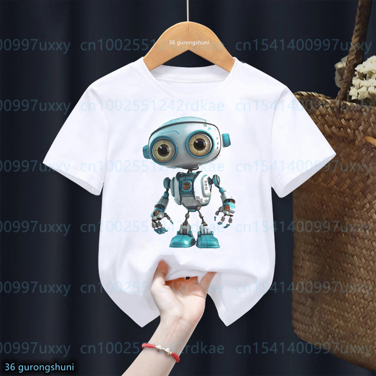 New Boys T-shirt Cool Robot Print Tshirt Fashiona Trendy Boys Clothing Cute Baby Tshirt Summer O-Neck boys Top 1-15 yeas old