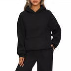 Autumn Winter Casual Sports hoodie Sweatshirt Solid-color long-sleeve Women's Fashion Loose hoodie Women's tops pullover