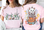 Y2K Street Fashion Casual Versatile Top Women Summer Cartoon New T-Shirt The Aristocats Shirt Marie Toulouse Berlioz Cats Tee