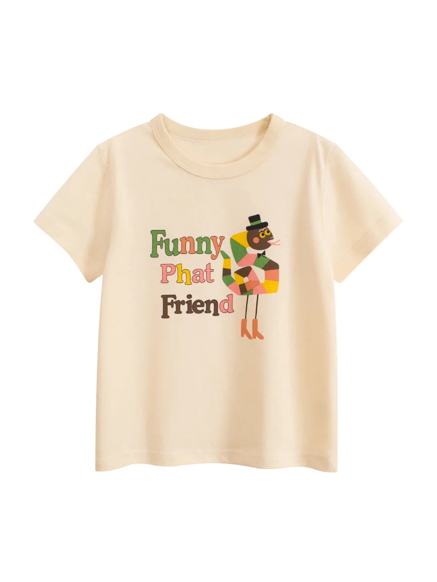 2025 Summer 2-8 Years Kids Girl Shorts Sleeve T-shirts Printed Little Girl Top Baby Girl T Shirts Children Toddler Girl Clothes