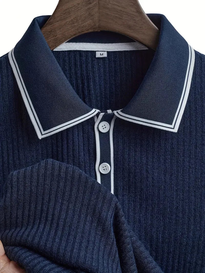 New Men's Polo Short-sleeved Shirt Solid Color For Men Business Casual And Trendy Summer New Men's Short-sleeved Polo Shirt