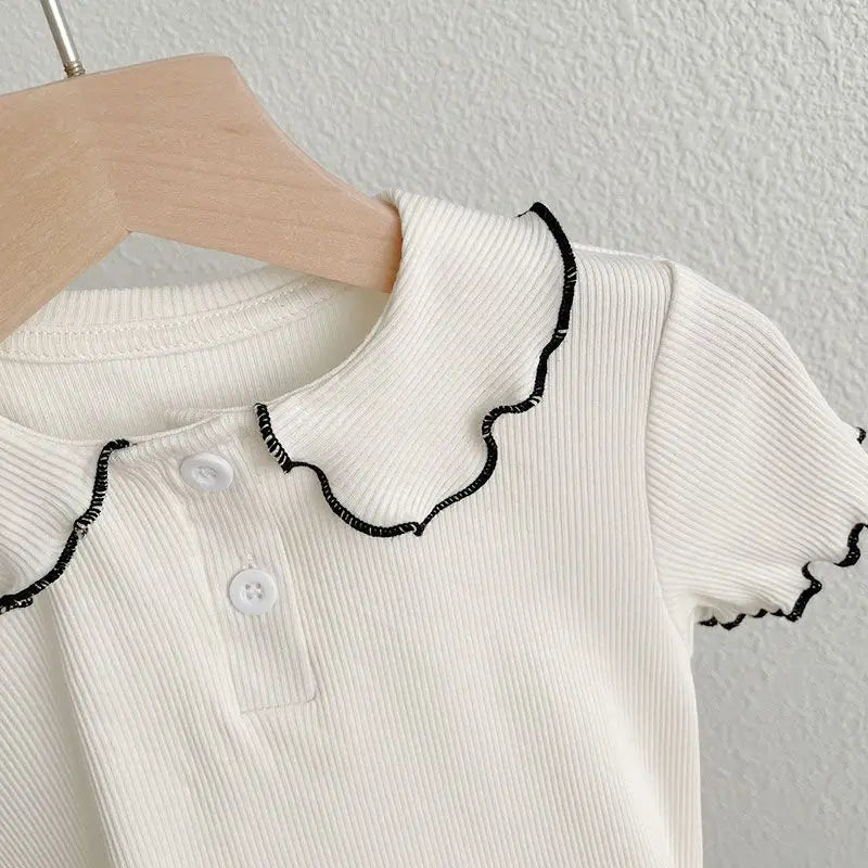 1pcs Kid Summer Cute Sweet Tee Childrens T-shirt Casual Fashion Short Sleeve T shirt Trendy Soft Girl Clothes Child Ice Silk Top
