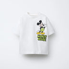 Cute Printed T-shirt Round Neck Basic 2025 Summer Clothing For Boys Simple Fashion T-shirt Cartoon Top Short Sleeve