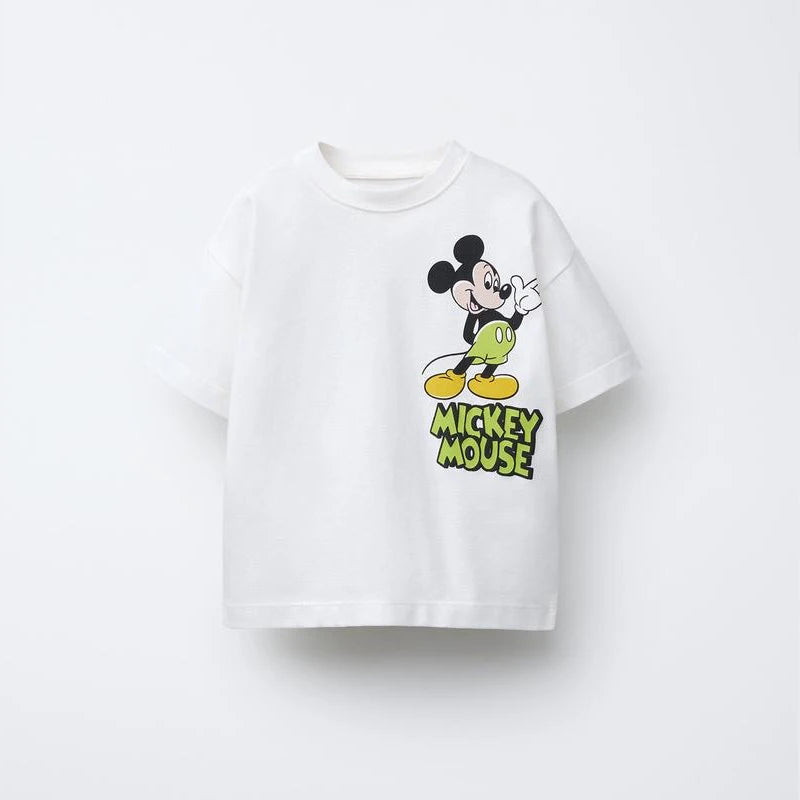 Cute Printed T-shirt Round Neck Basic 2025 Summer Clothing For Boys Simple Fashion T-shirt Cartoon Top Short Sleeve