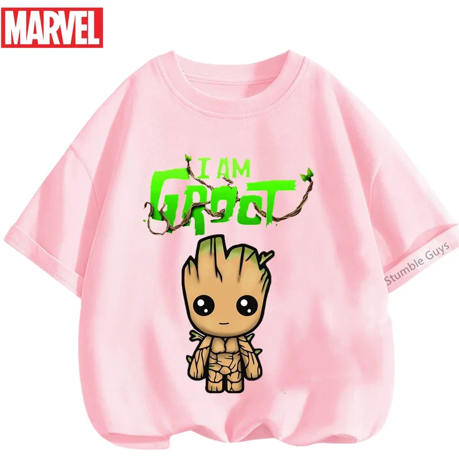 Summer Boys Girls Hulk T-Shirt 3-14 Years Marvel Super Hero Kids Spiderman Breathable Short Sleeve Avengers Soft Tee