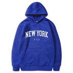 Men Women New York U.S.A City Hoodies Fashion Letter Printed Graphic Sweatshirts Loose Casual Harajuku Hooded Pullover Sportwear