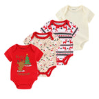 4Pieces Cotton Newborn Bodysuit Print Baby Girl Clothes 0-12M Cartoon Baby Boy Clothes Summer Short Sleeve Romper Bebes