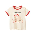 2025 Summer 2-8 Years Kids Girl Shorts Sleeve T-shirts Printed Little Girl Top Baby Girl T Shirts Children Toddler Girl Clothes