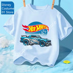 Summer Kids T Shirt Hot Wheels T-shirt Boys Girls Short Sleeve Tops Cartoon Cars Graphic Trucks Print T-shirt Children Clothing