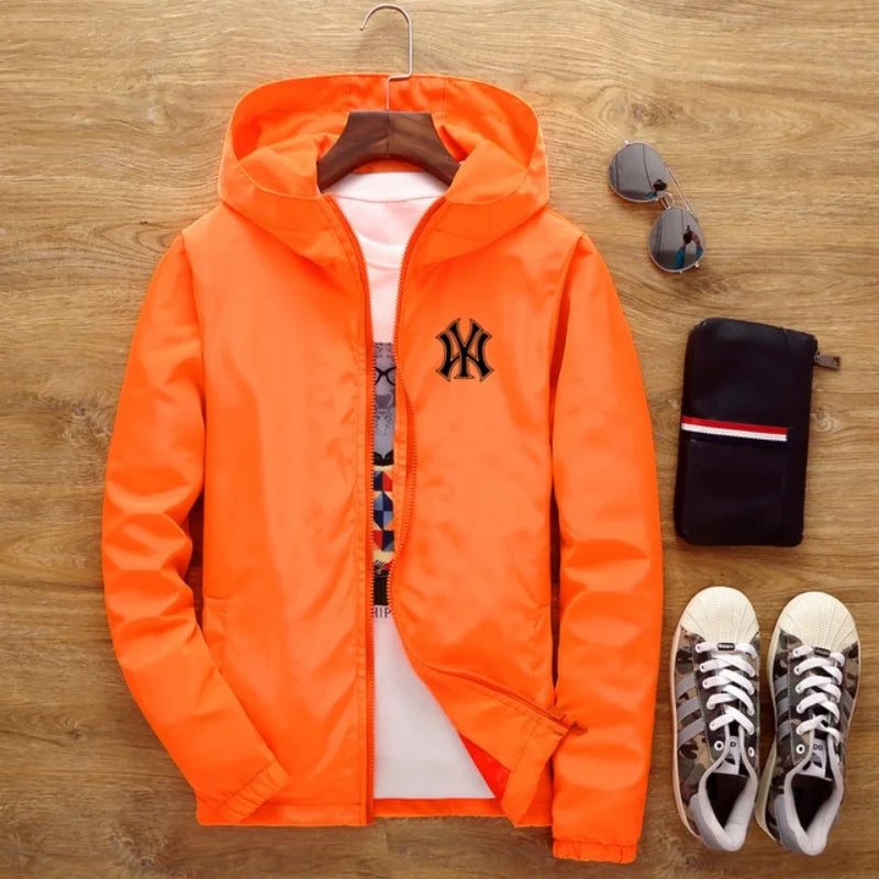 2026 New Spring and Autumn Men's Plus-size Casual Fashion Zippered Outdoor Windproof and Sun-proof Windbreaker Jacket