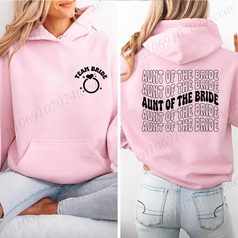Personalized Womens Bridal Shower Print Hoodie Personalized Sweatshirt Tops Casual Pullover Hoodie Bachelorette Party Sportwear