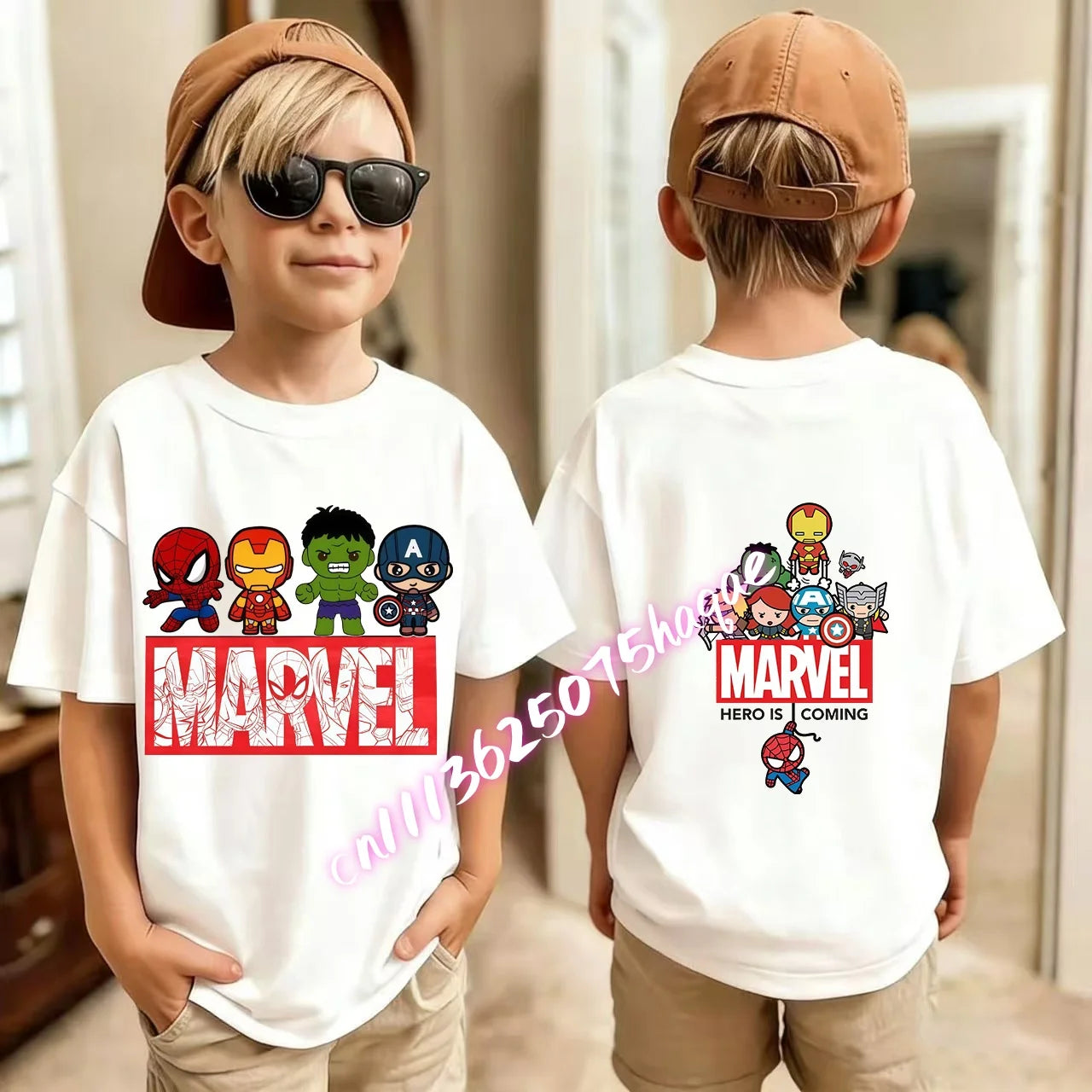 Kids Summer Cute Spider-Man Print Children's Short-Sleeved T-Shirt for Girls Boys 100% Cotton - Fashionable Short Sleeve