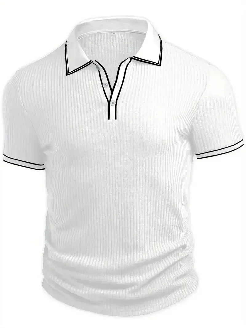 New Men's Polo Short-sleeved Shirt Solid Color For Men Business Casual And Trendy Summer New Men's Short-sleeved Polo Shirt