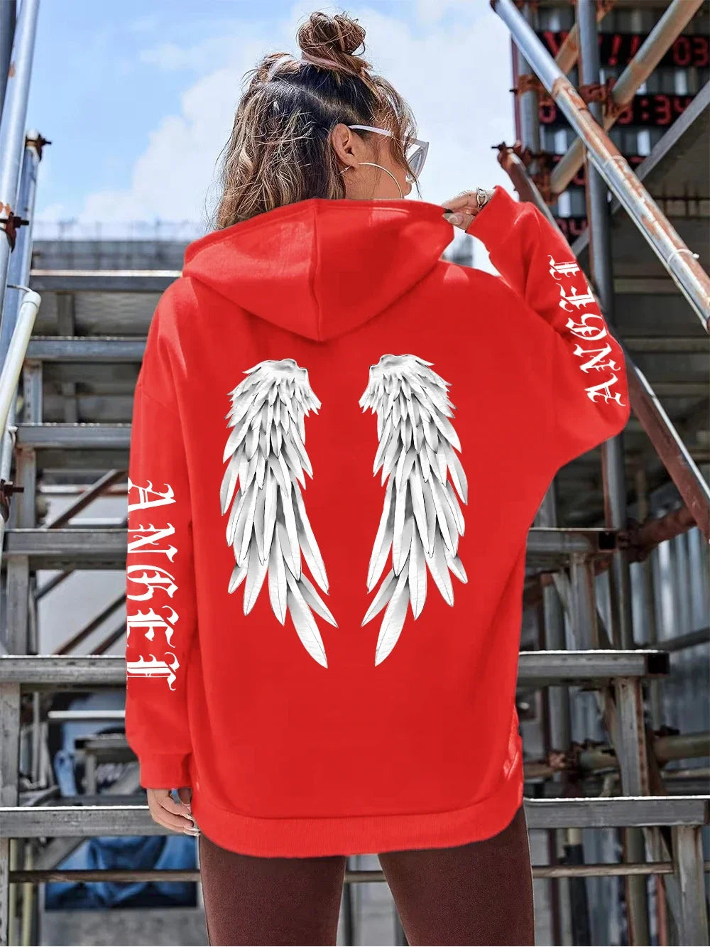 Beautiful Angel Wings Women's Hoodie Warm and Comfortable Casual Hoodie Fashion Classic Street Outdoor Sports Hoodie Loose