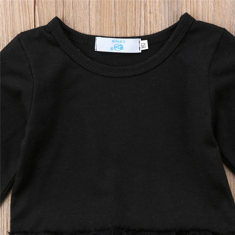 0-24months Baby Girls Long Sleeve Romper Casual Round Neck Infant Girls Princess Bodysuit With Bow Headband